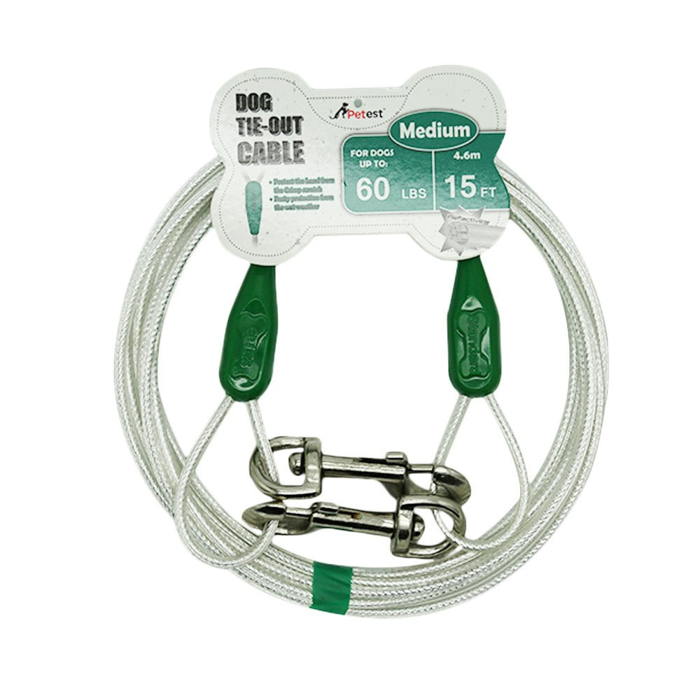 Petest 15ft reflective tie-out cable extended for safe outdoor use