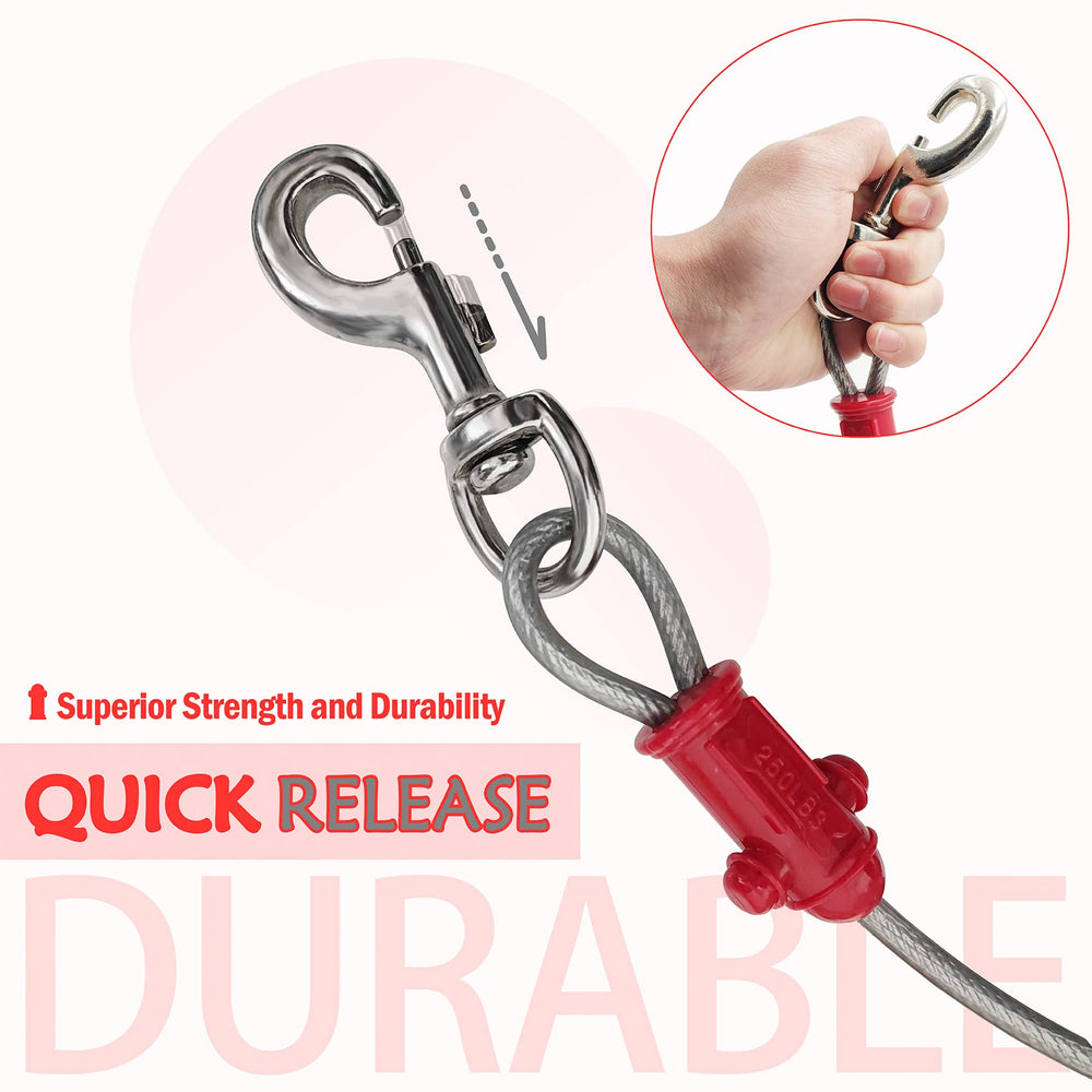 Petest 360-degree rotation prevents tangling while securely tethered outdoors