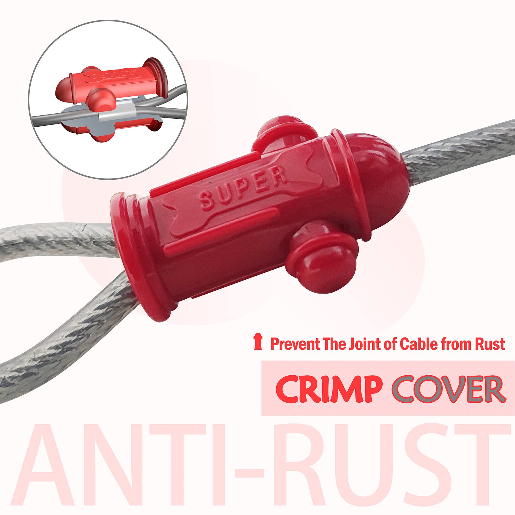 Petest crimp cover end protection shields cable tips from rain and wear