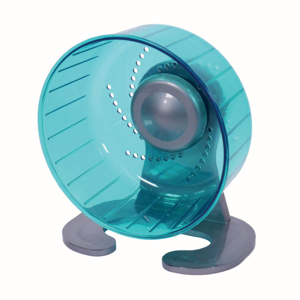 Petest wheel in green color brightens the cage while promoting activity.
