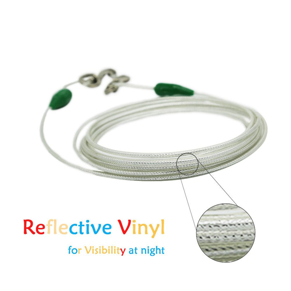 Petest reflective vinyl covers enhance night visibility on the tie-out