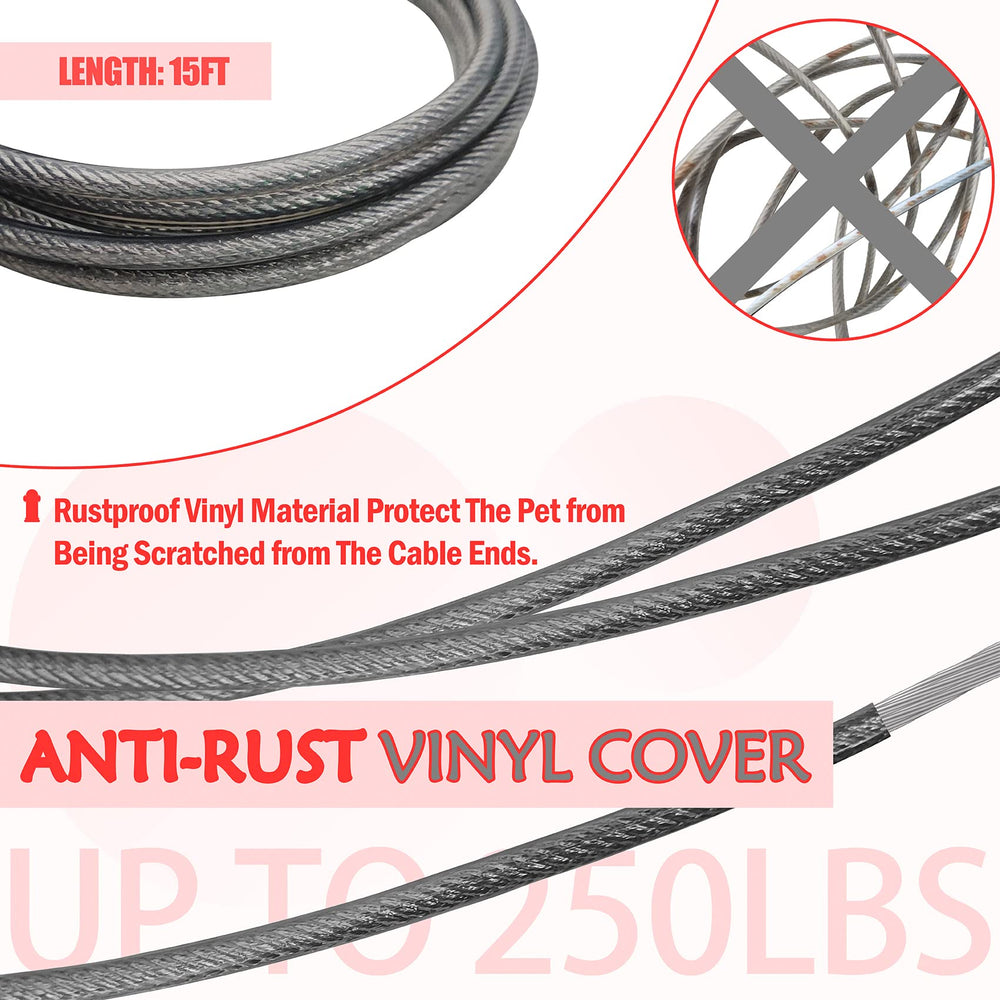 Petest steel cable and swivel clips deliver lasting strength
