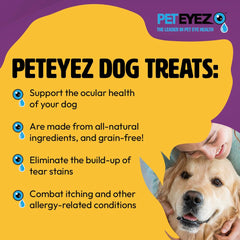 PetEyez antioxidants and superfoods label showing nutrients supporting eye health