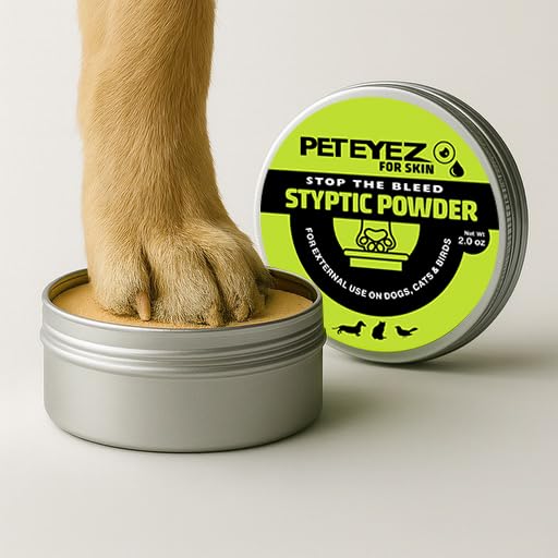 PetEyez styptic powder suitable for birds and other small pets during grooming