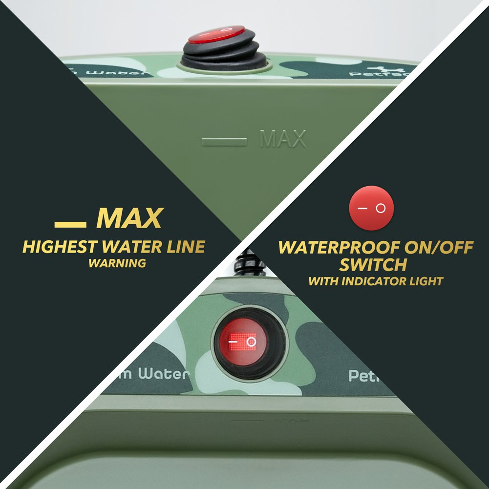 Petfactors waterproof on/off switch with light indicator for easy status checks.