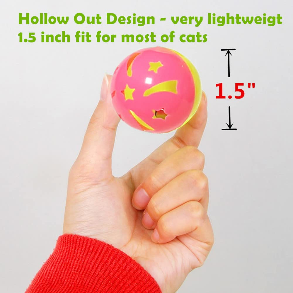 PETFAVORITES cat jingle balls 6-styles display for varied play and curiosity