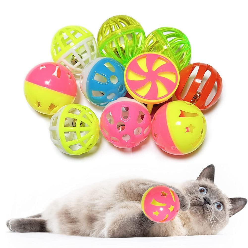 PETFAVORITES cat jingle balls pack for indoor play and exploration
