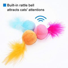PETFAVORITES blue rattle ball helps cats explore with gentle rattling sound.