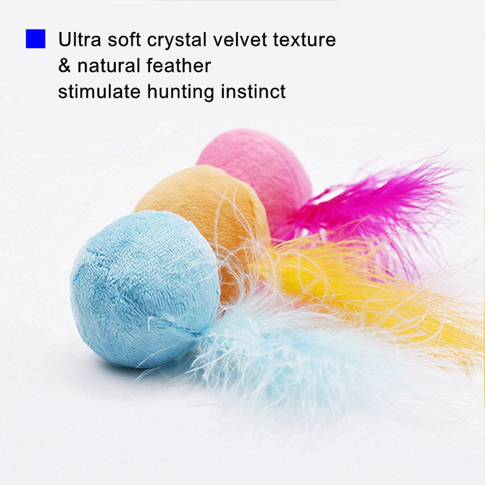 PETFAVORITES furry rattle ball toy 2-inch diameter easy for small cats to swat.