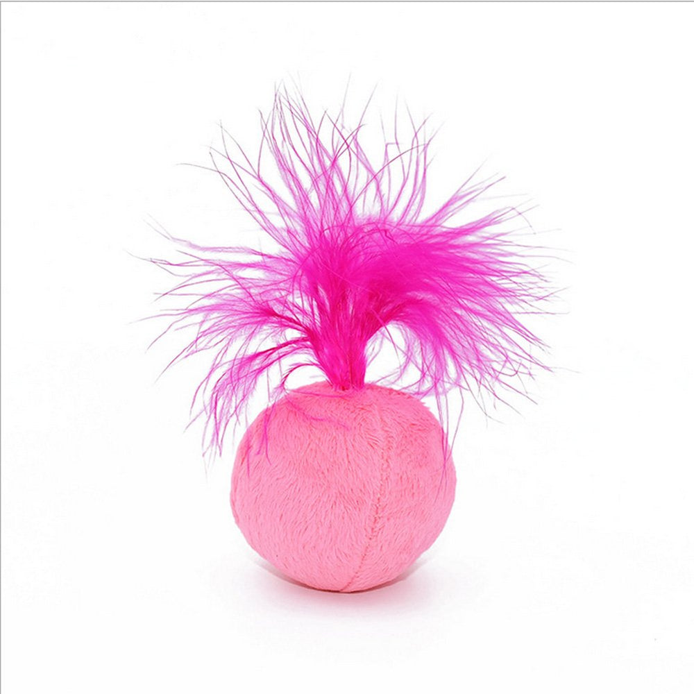 PETFAVORITES furry rattle ball toy color-variety pack adds visual excitement.