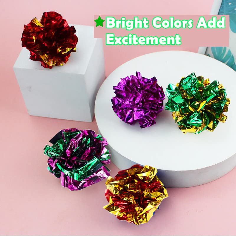 PETFAVORITES original Mylar crinkle ball close-up reveals soft texture.