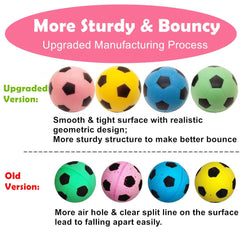 PETFAVORITES foam soccer ball color variety—soft, non-toxic kitty-safe toy in bright colors