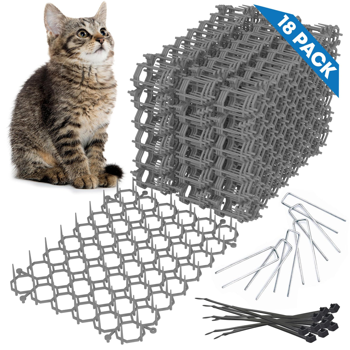 Petfolio scat mat around a potted plant deters cats.
