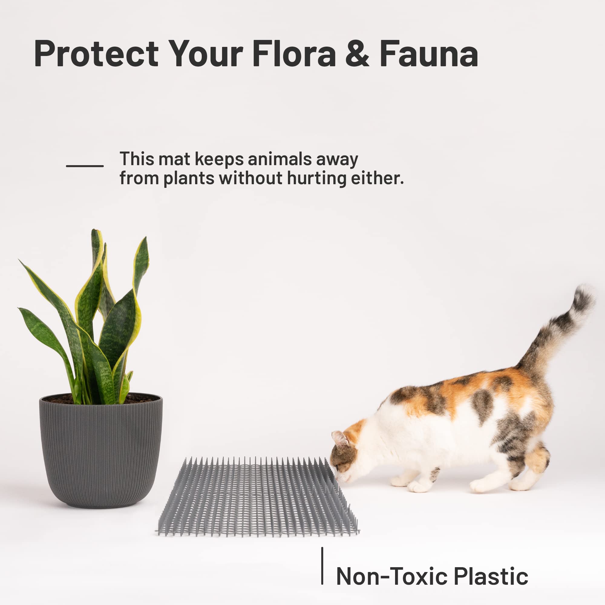 Petfolio cat scat mat outdoor garden protection reduces unwanted visits without harming pets.