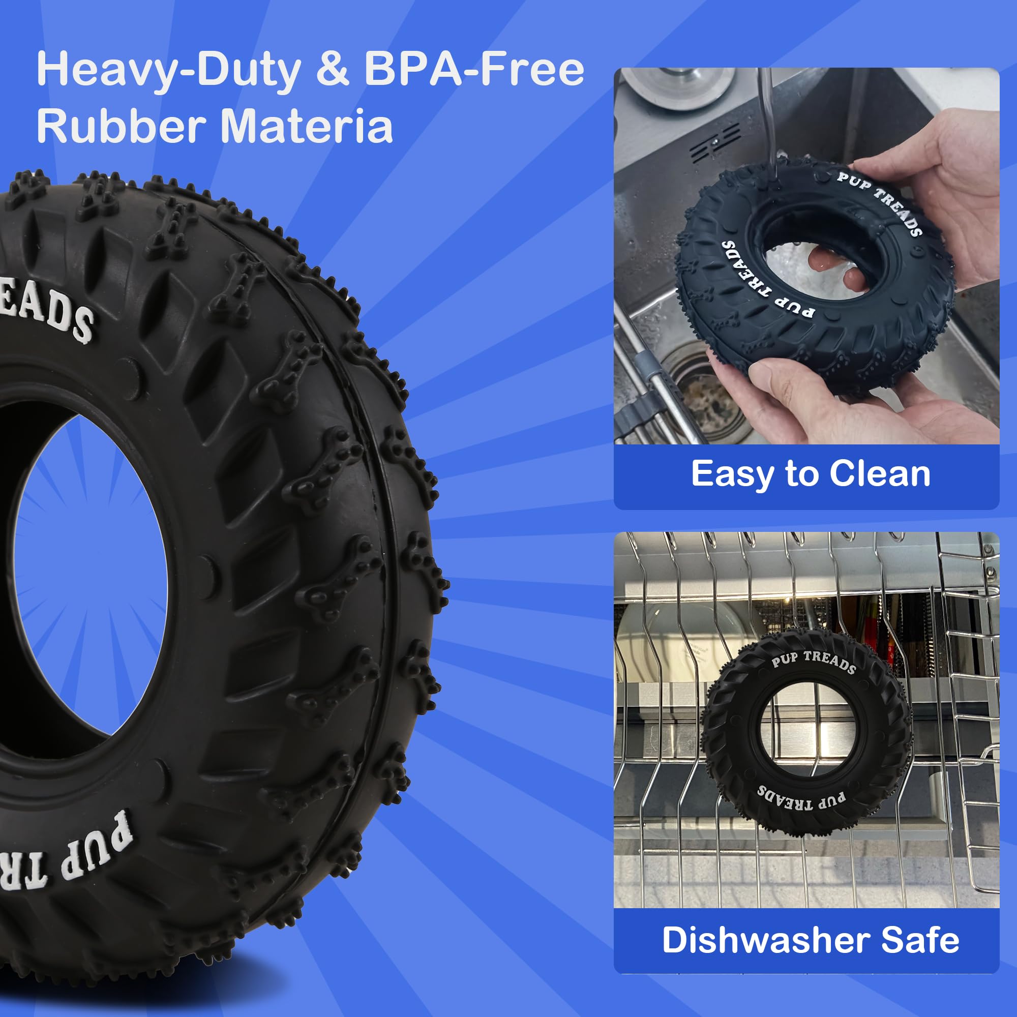 PETFROH floor-friendly rubber toy protects floors during active play.