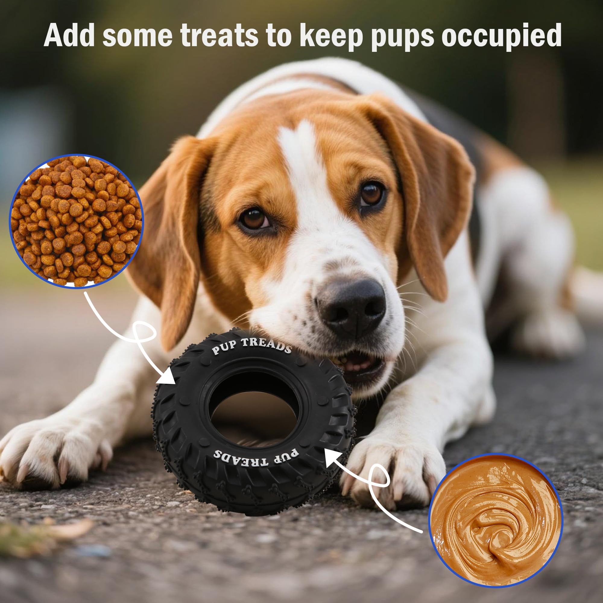 PETFROH textured dental-care tire toy emphasizes gum massage during play.