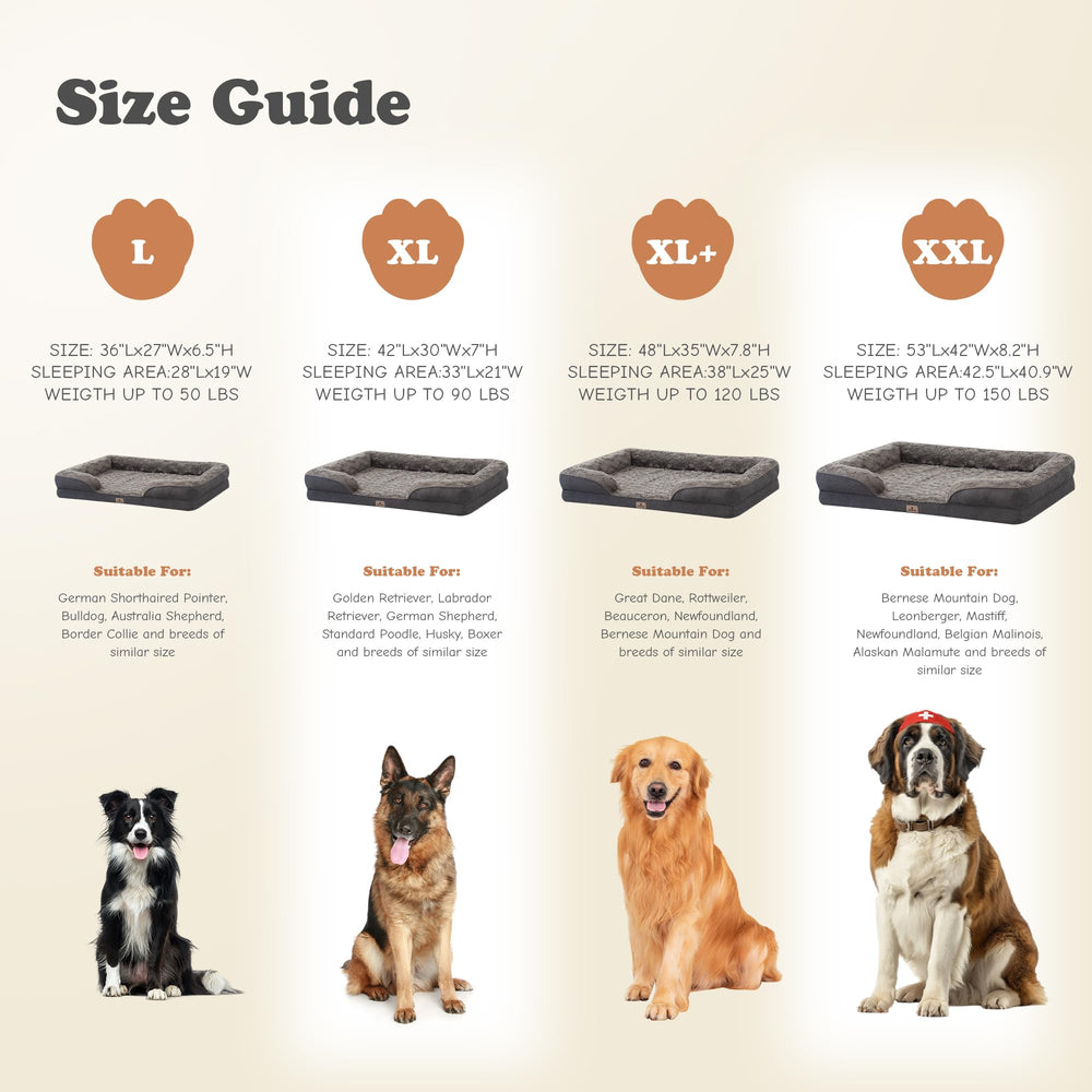 PetFun XL orthopedic bed non-skid bottom prevents sliding on smooth floors