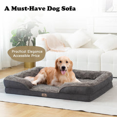 PetFun XL orthopedic bed top view showcases plush cover for soothing rest