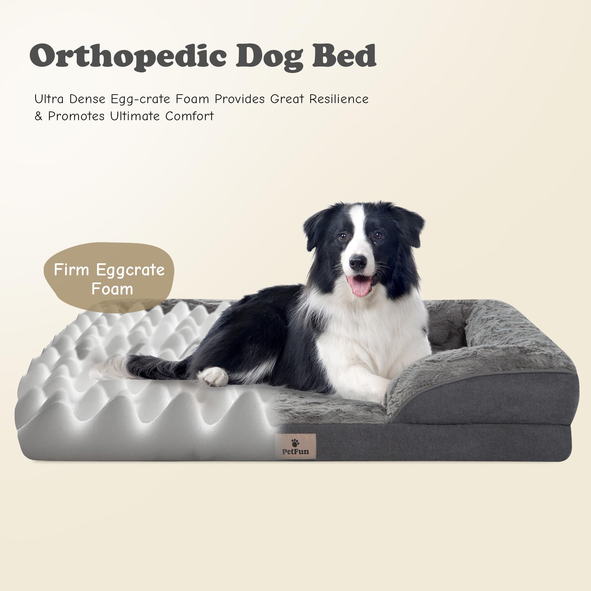 PetFun XL orthopedic bed waterproof cover keeps foam clean during spills