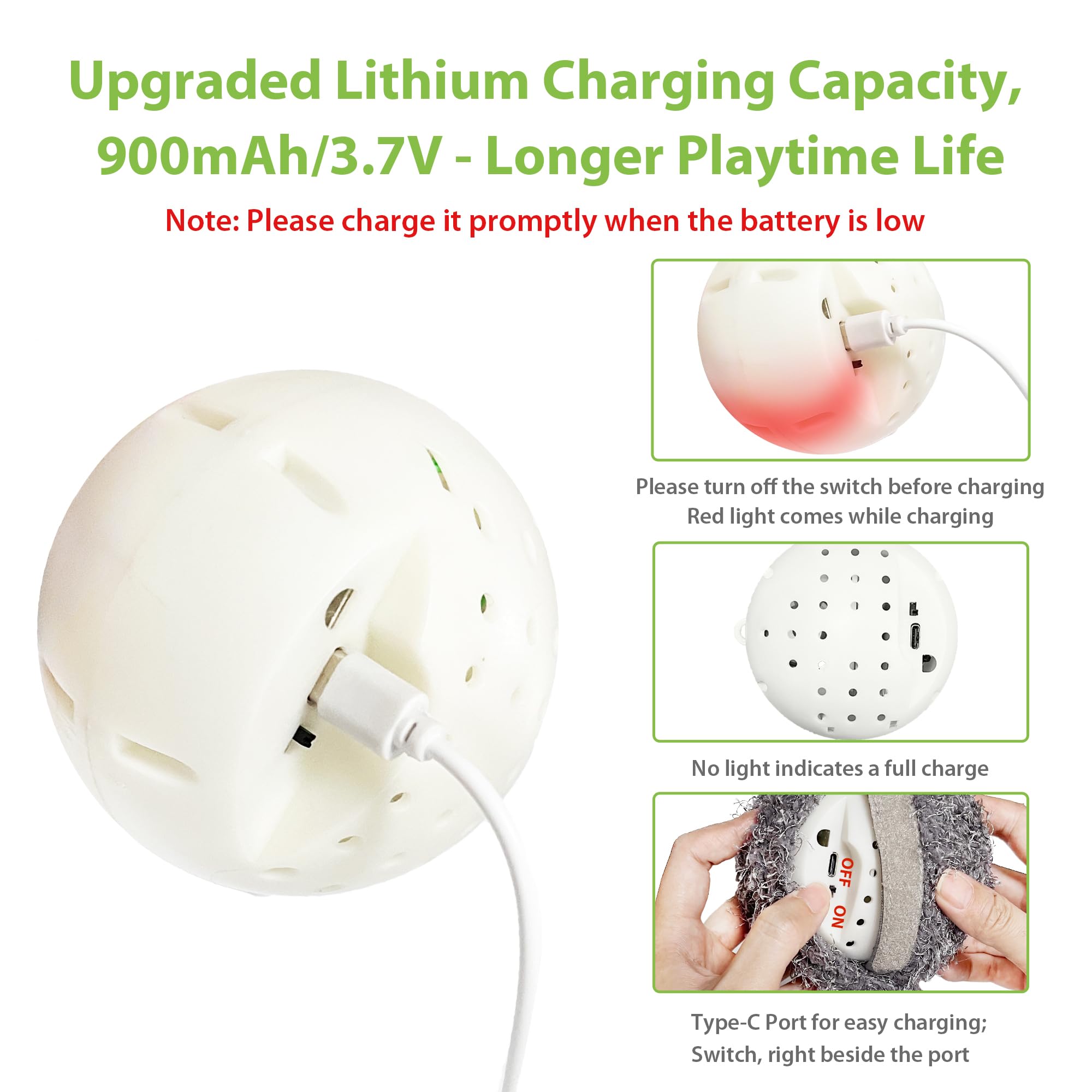 PETGEEK 900mAh-battery-rechargeable-dog-toy extends play sessions with quick Type-C charging.