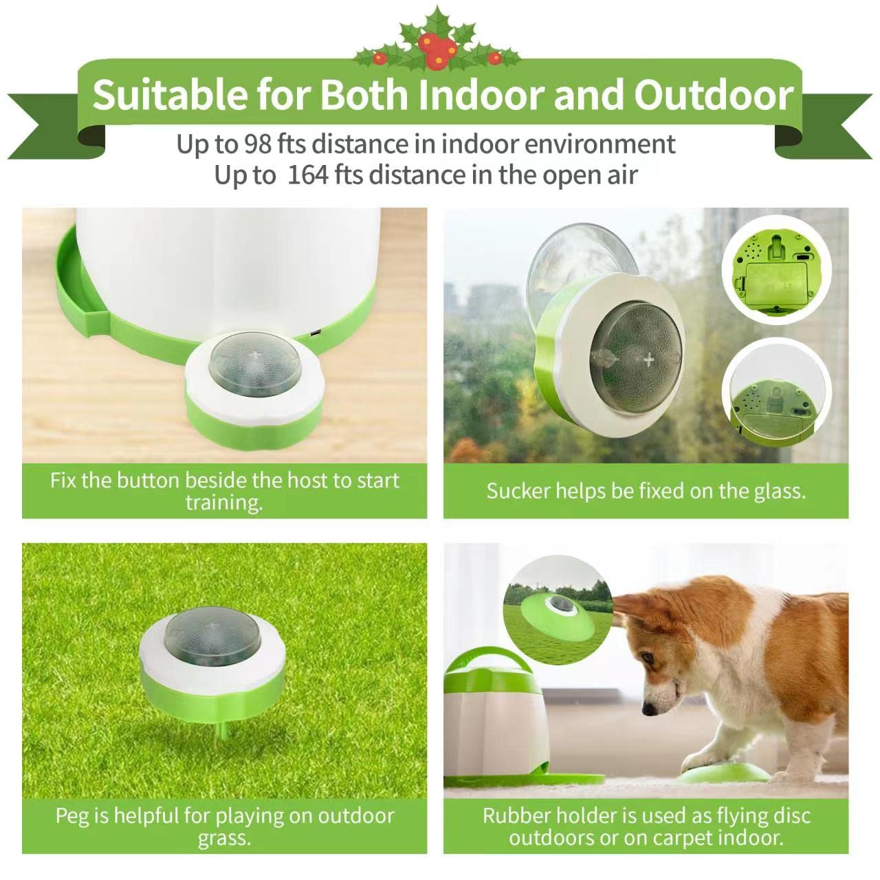 PETGEEK indoor-outdoor play setup with rubber holder for versatile use.