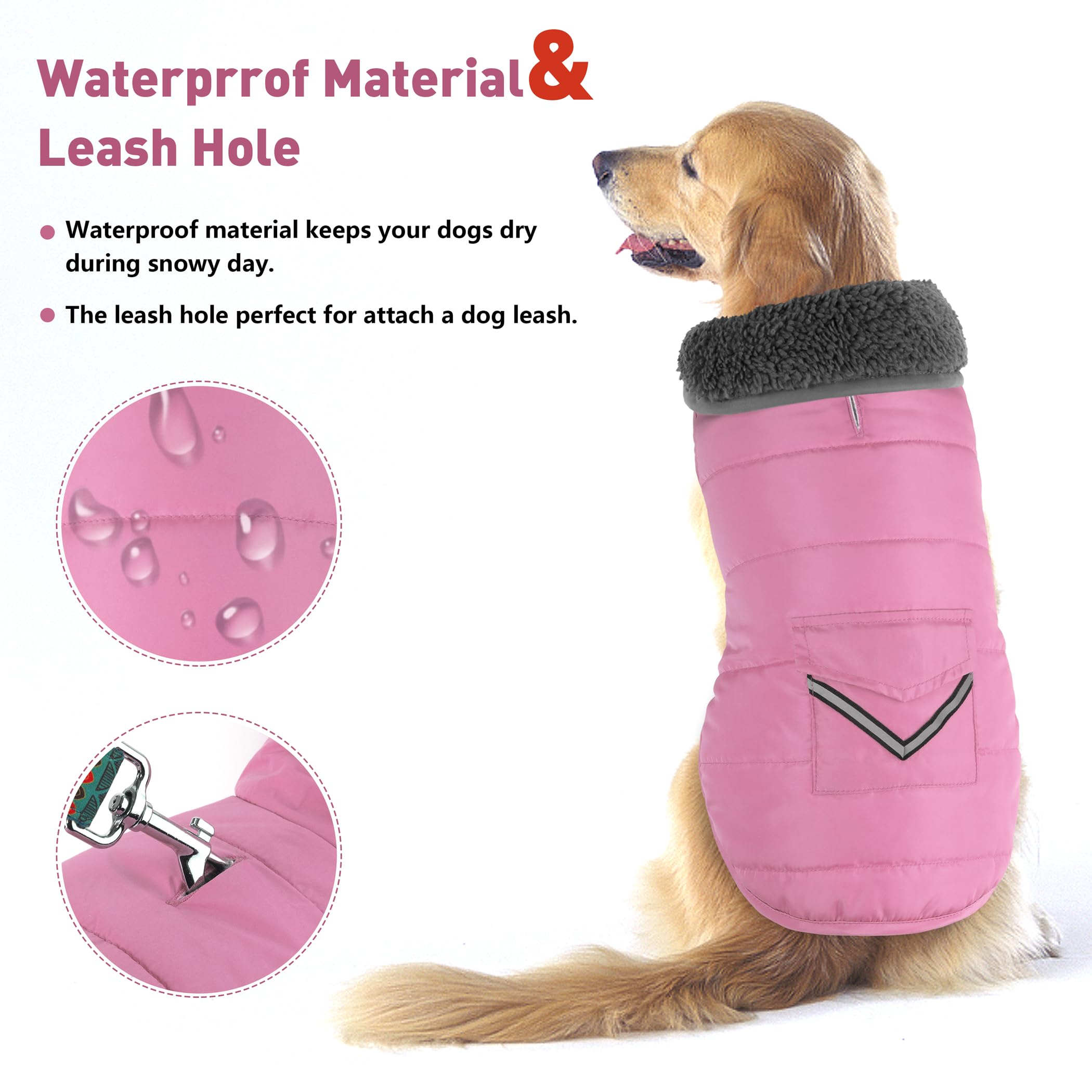 Petglad dog coat fleece lining preserves body heat for warmth.