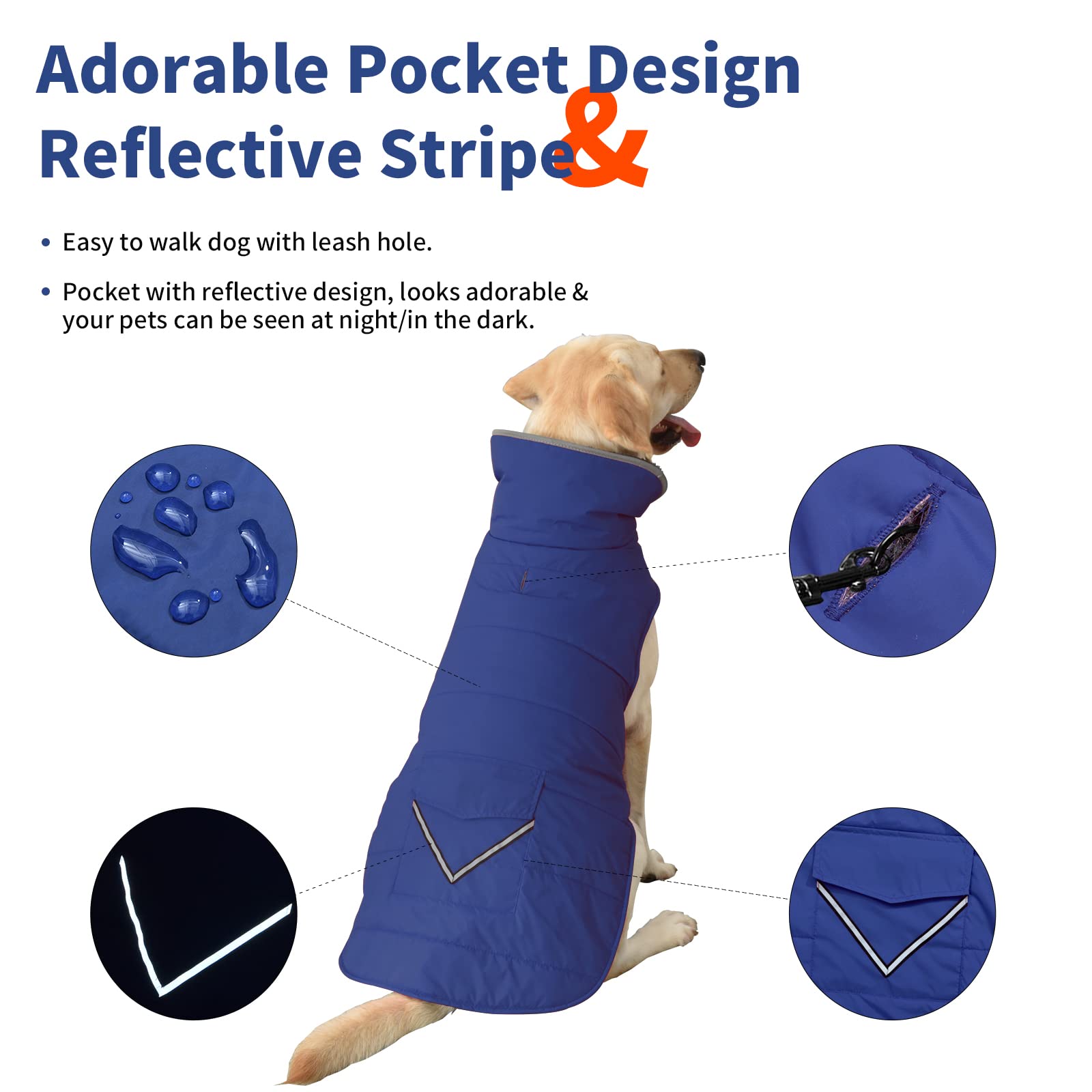 Petglad dog coat reflective stripes at night improve visibility during evening strolls.
