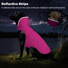 Petglad pink coat harness hole enables leash use without removing garment.