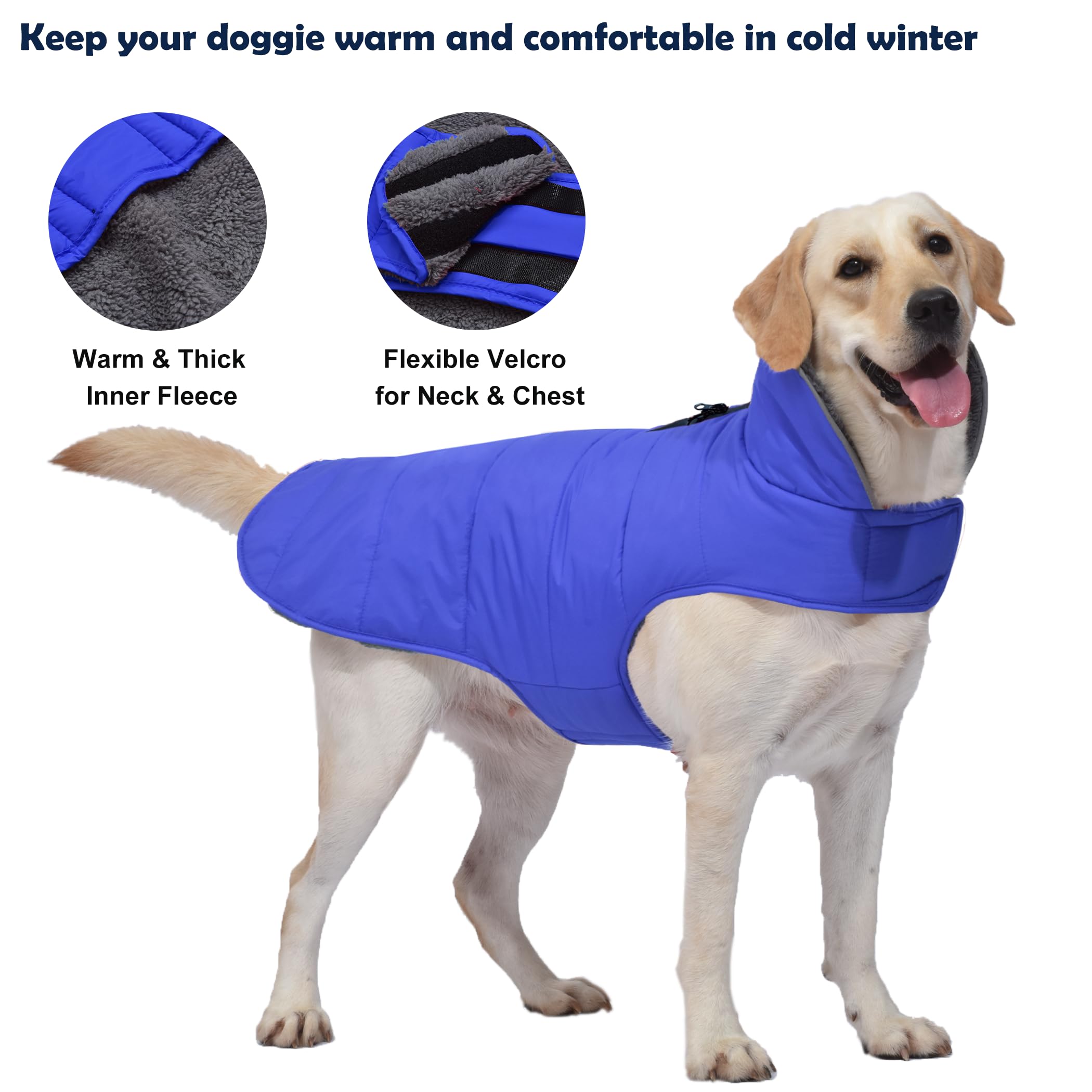 Petglad coat features warm plush high collar protecting ears