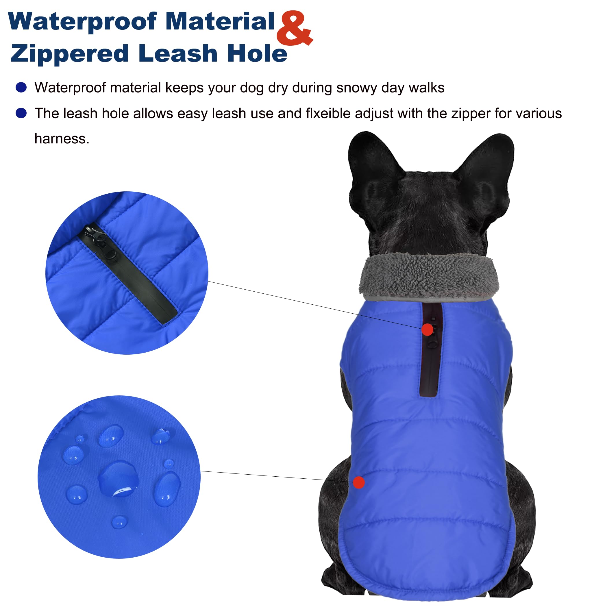 Petglad waterproof dog jacket fabric shields snow and dampness
