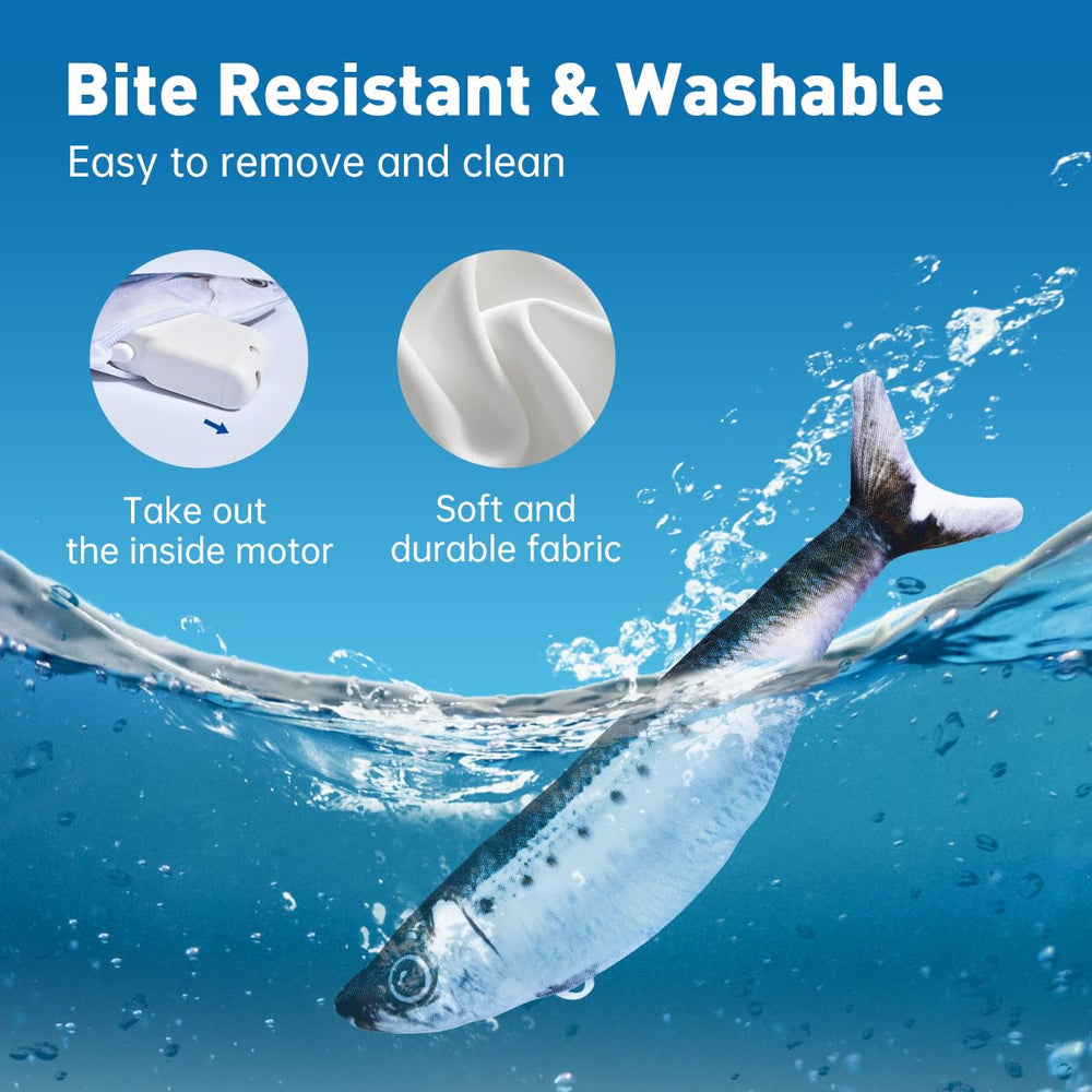 Petgravity Bite-Sized Flopping Fish Toy interactive kitten play scenario.