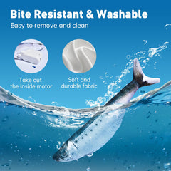 Petgravity Bite-Sized Flopping Fish Toy interactive kitten play scenario.