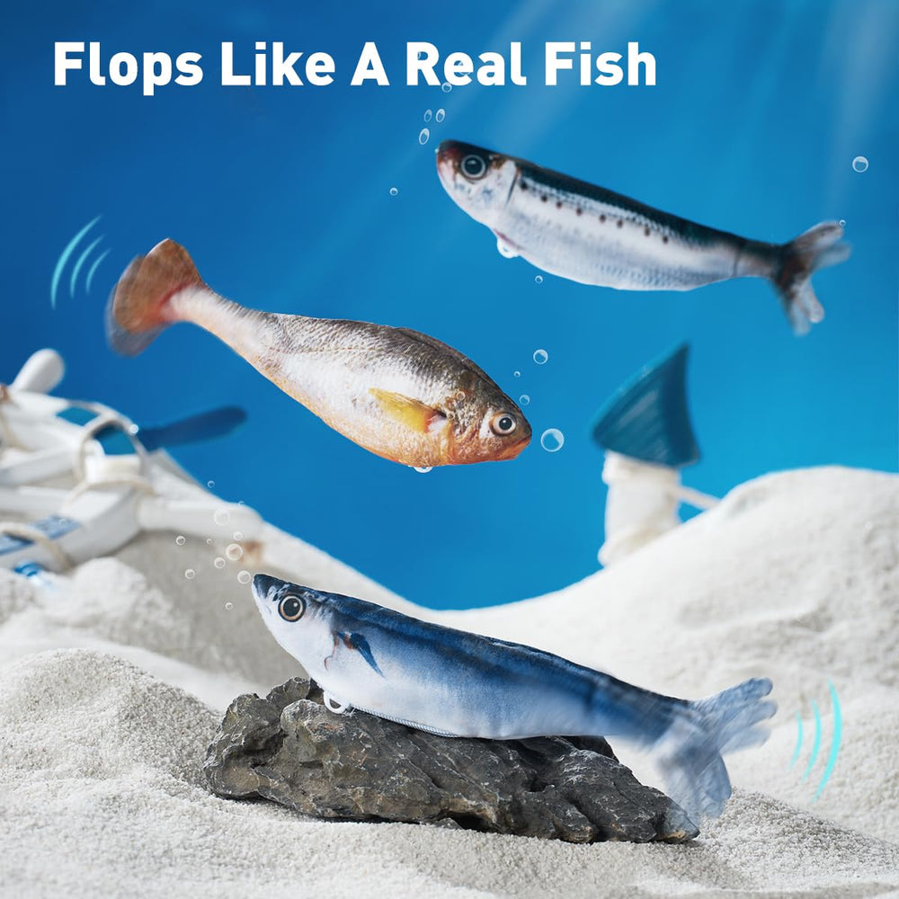 Petgravity Bite-Sized Flopping Fish Toy soft plush texture for gentle chewing.