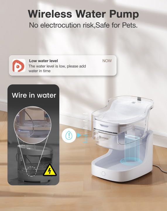 PETGUGU PF1L waterfull design demonstrates continuous flow for steady drinking.