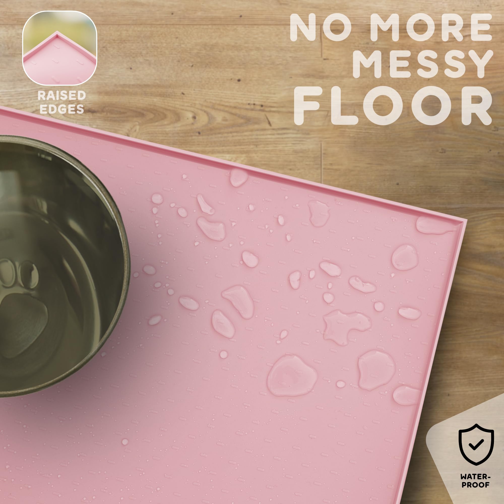 PetHappily easy-clean silicone mat wipes clean quickly.