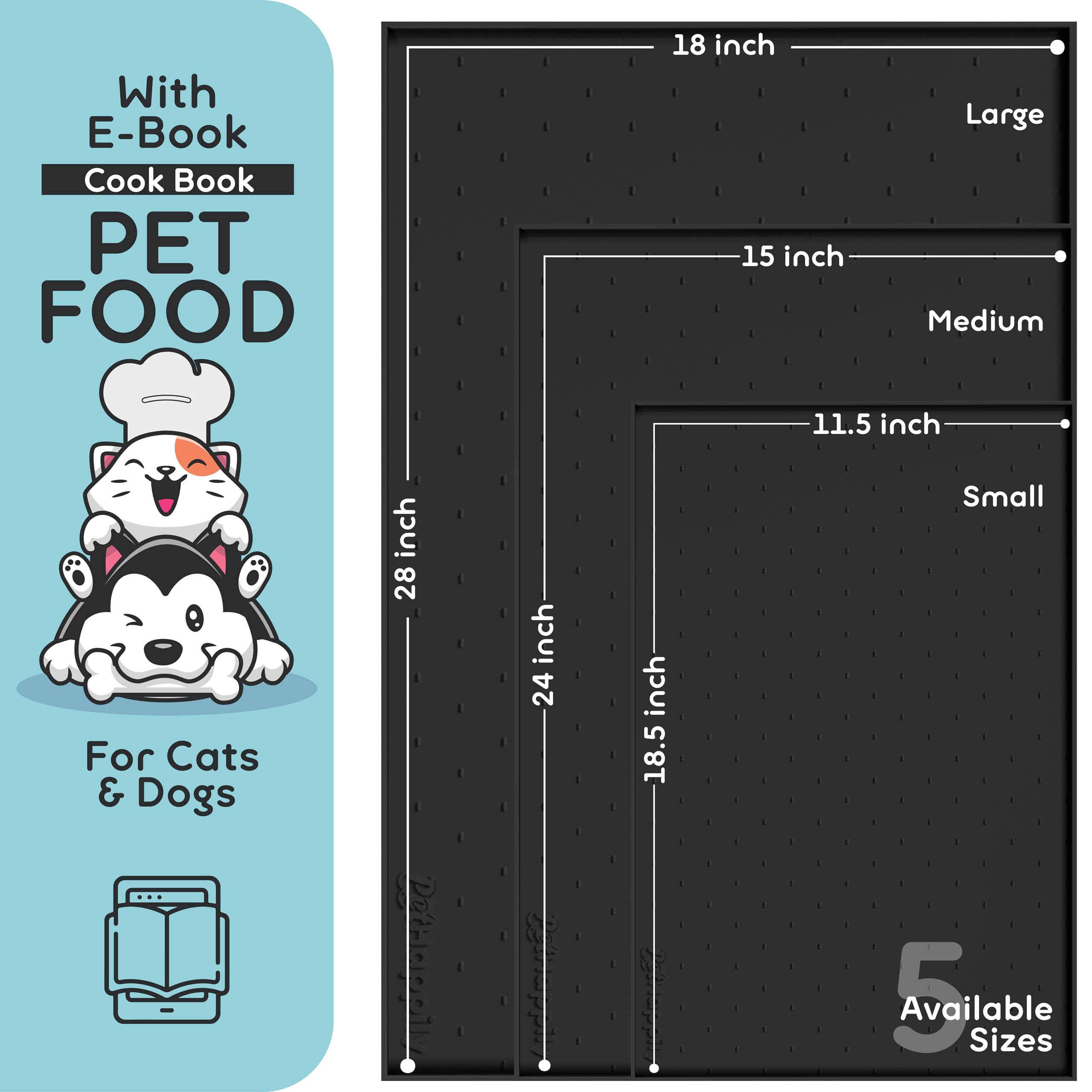 PETHAPPILY waterproof dog food mat protects floors from spills and crumbs