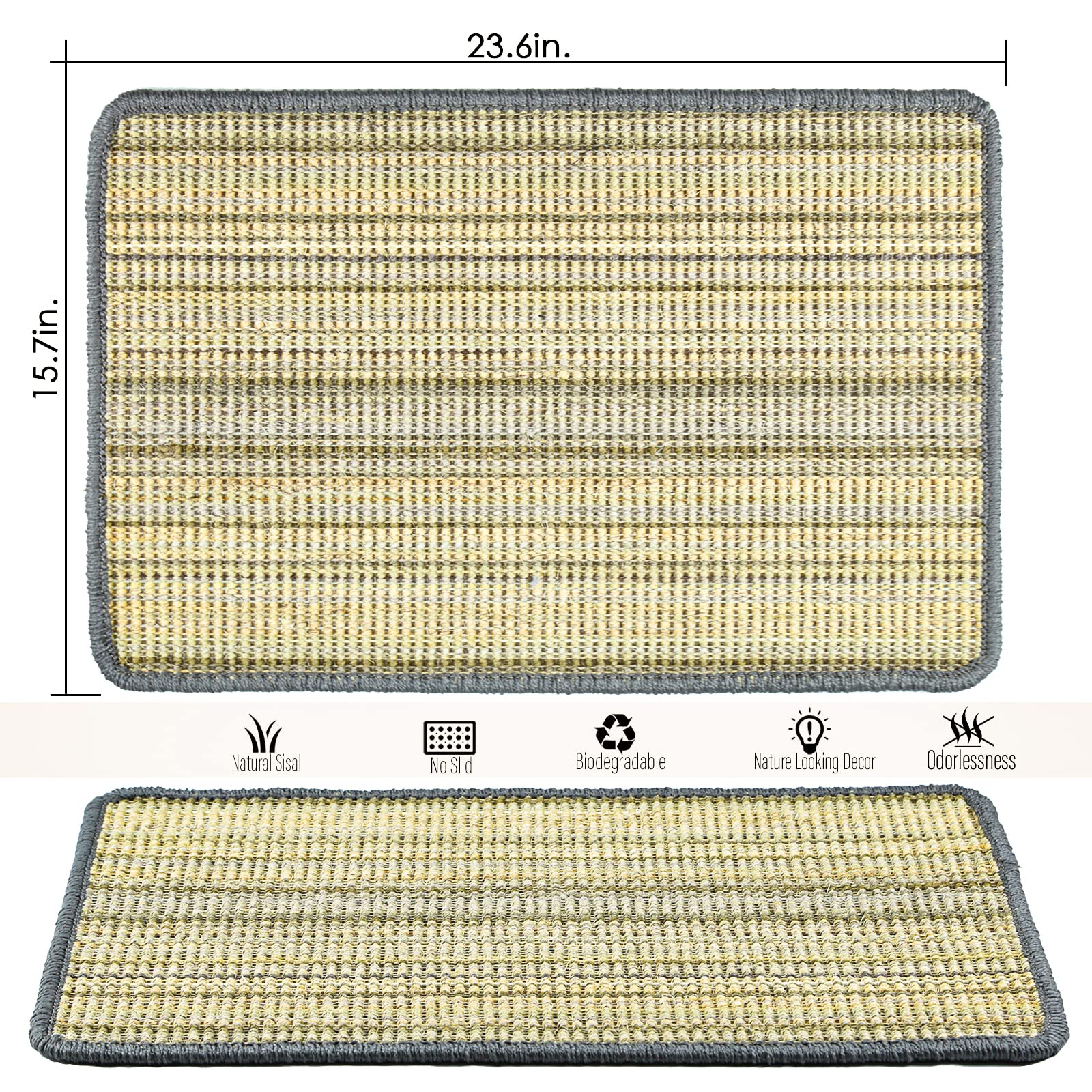 Pethave cat scratching pad close-up shows Velcro tapes for secure placement