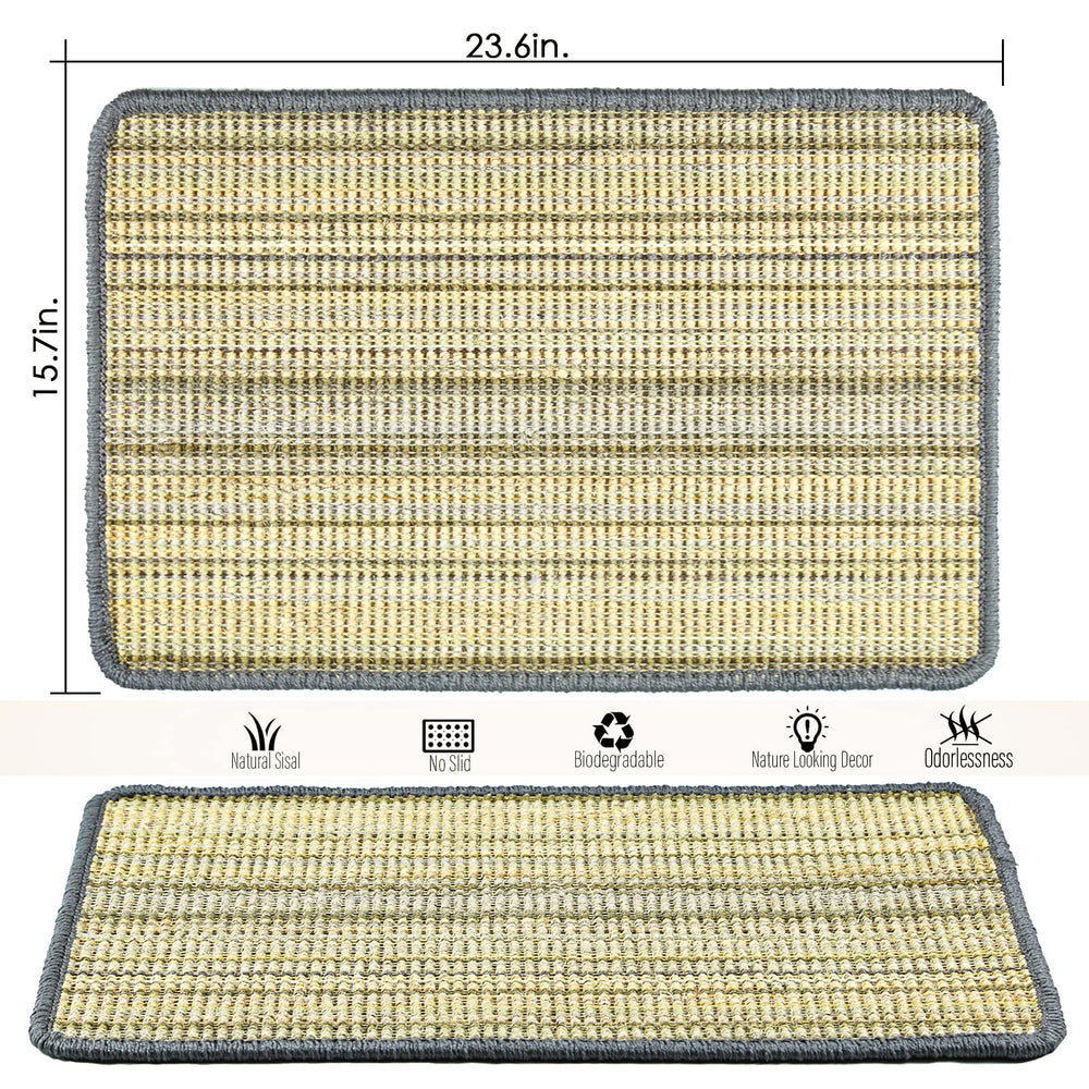 Pethave cat scratching pad close-up shows Velcro tapes for secure placement