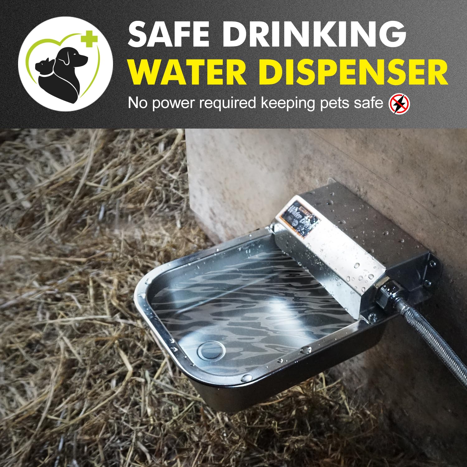 PETHIND stainless steel waterer close-up valve emphasizes durability and easy cleaning