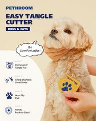 PETHROOM Easy Tangle Cutter side view with grip for steady brushing sessions