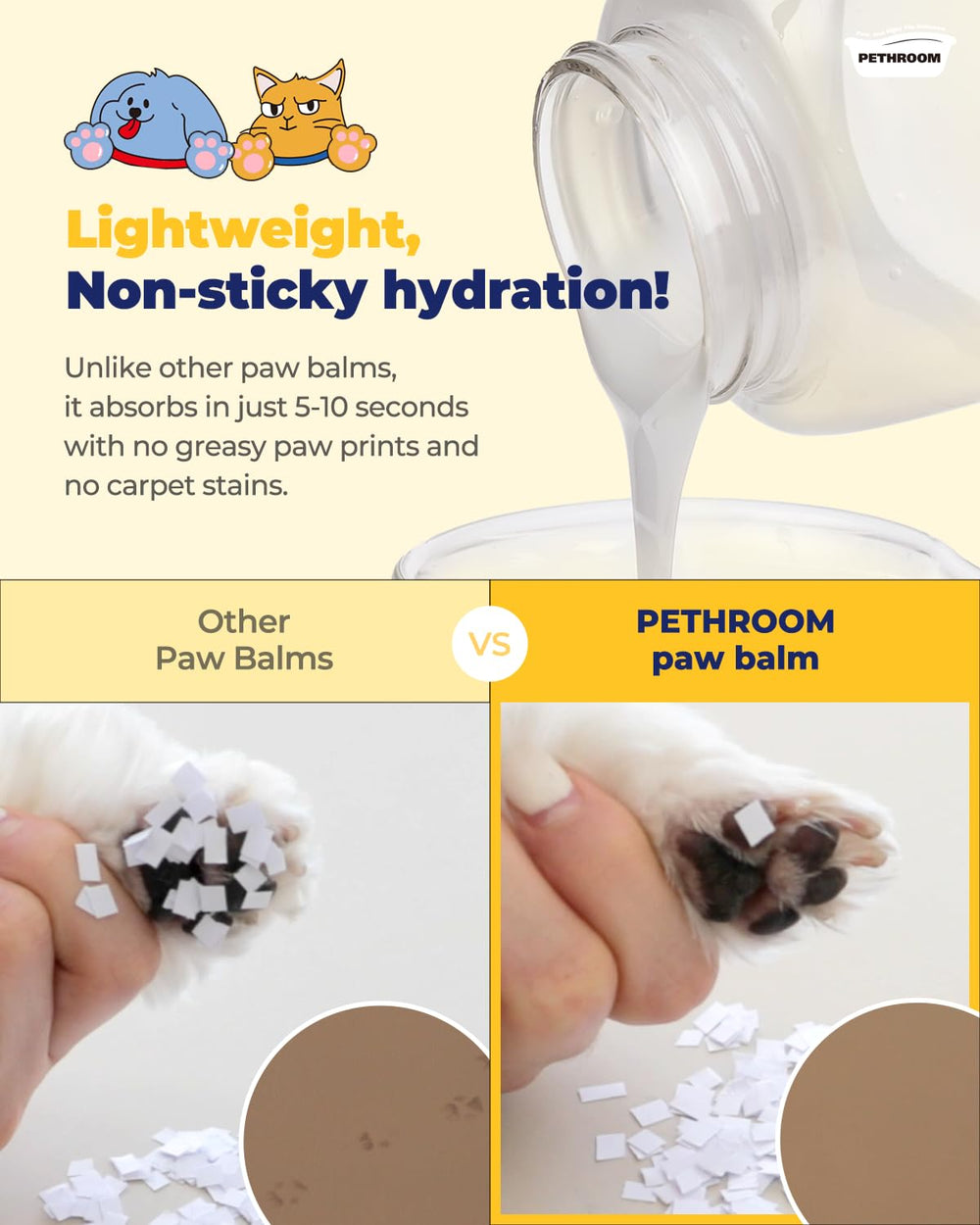 PETHROOM paw balm moisturizes paws during cold seasons