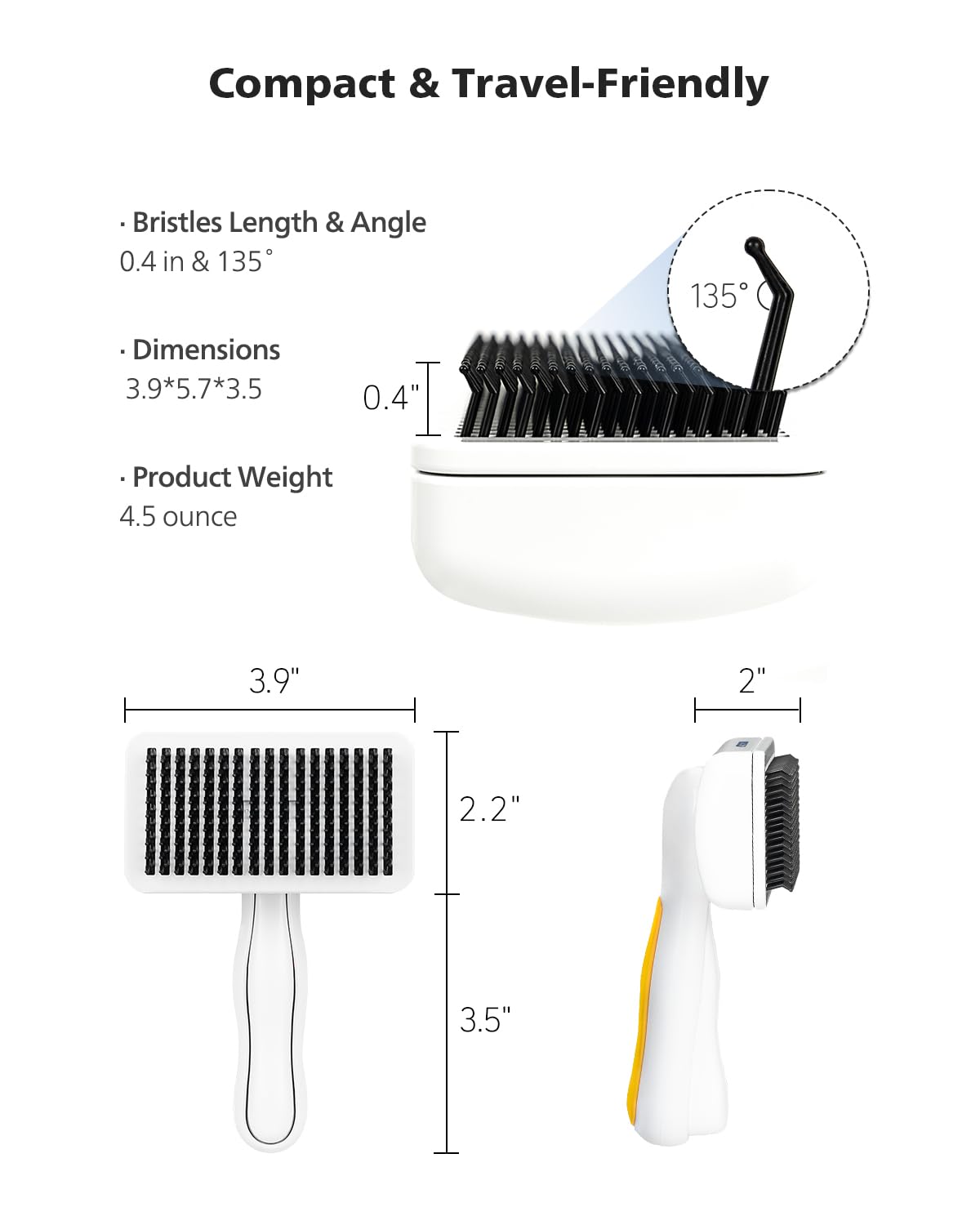 PETHROOM Pet Healing Slicker Brush easy-clean action keeps grooming mess-free