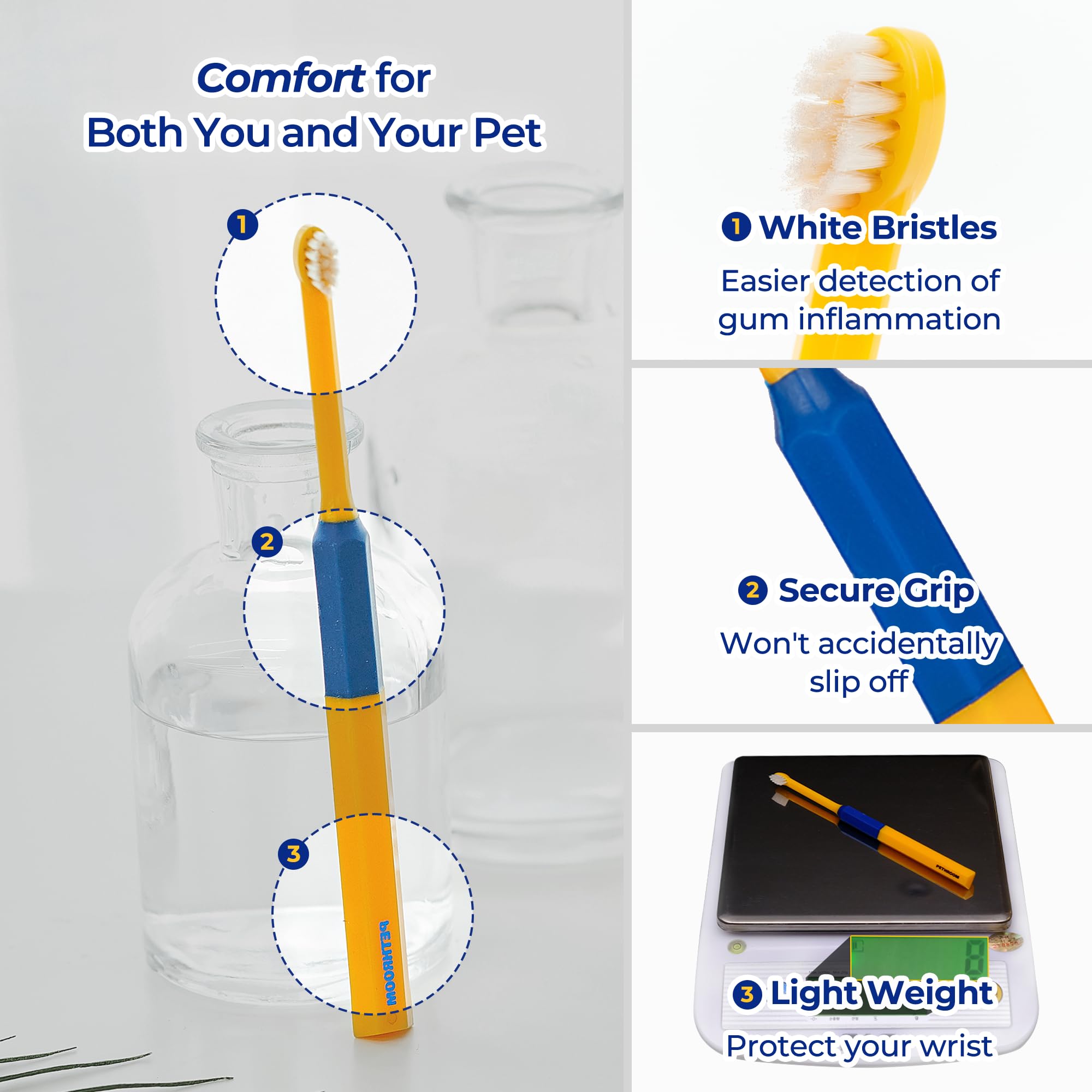 PETHROOM premium-quality toothbrush build for durability during regular use.