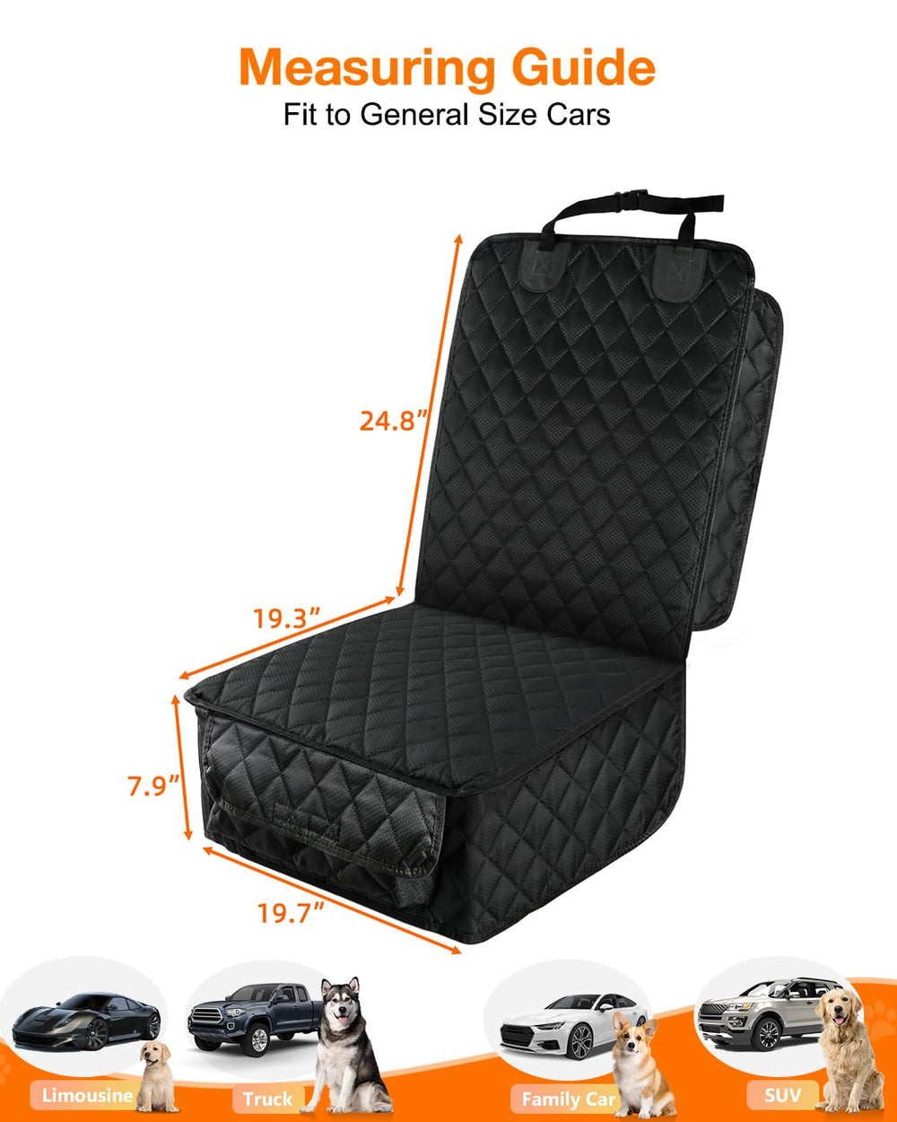 PETICON 2-pack fits cars, trucks, SUVs, protecting fur and spills.