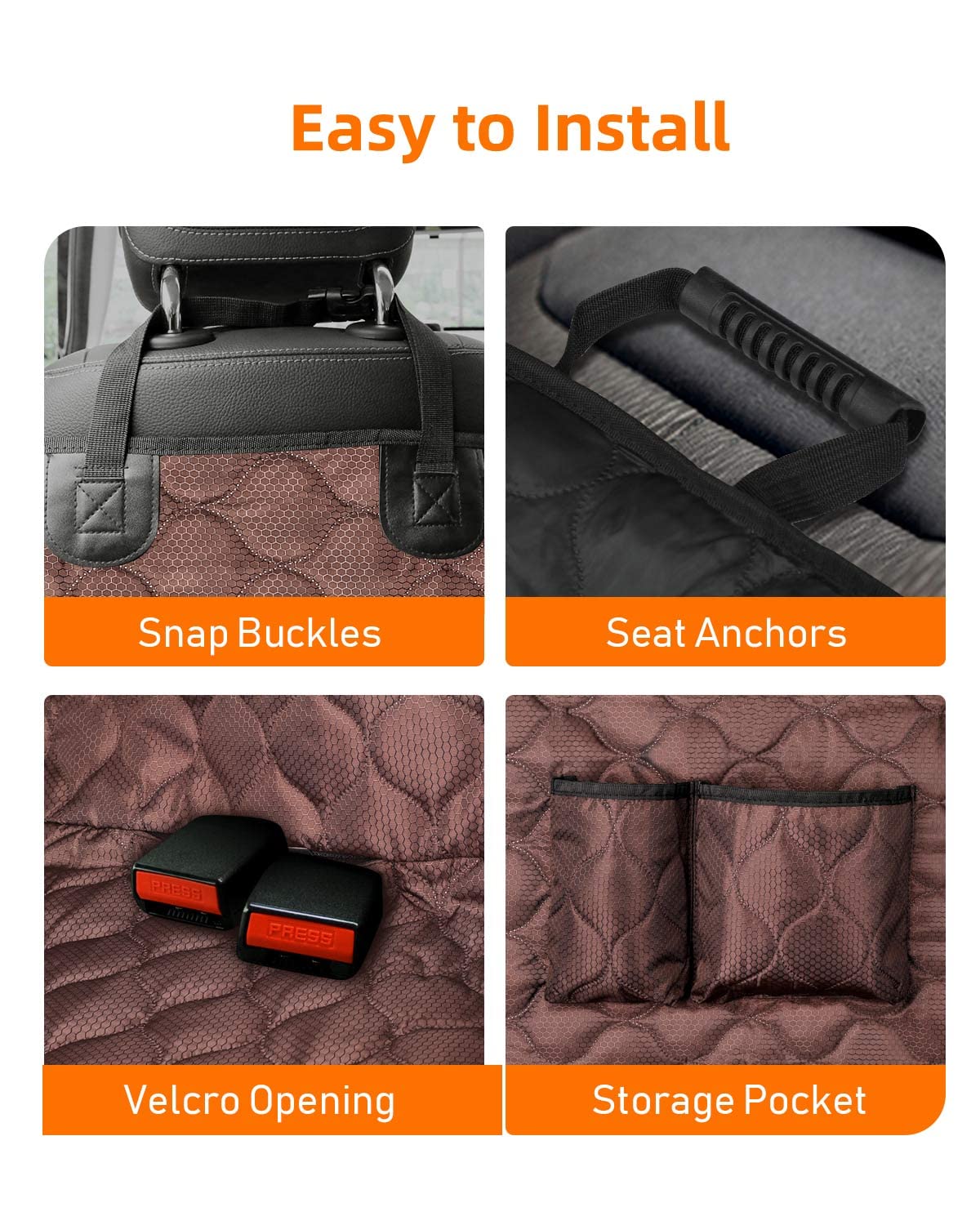 PETICON anti-slip backing helps stay put during turns and braking.