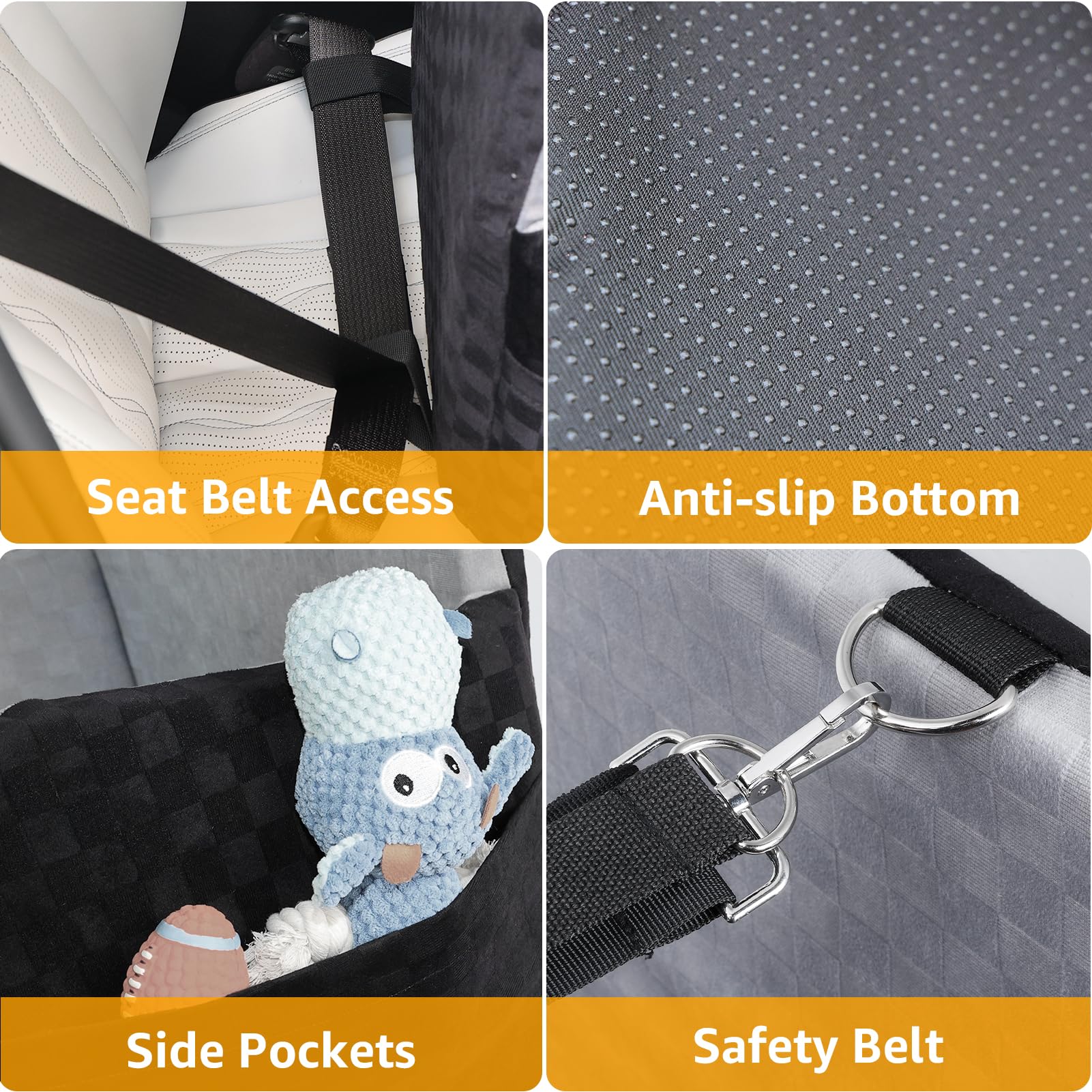 Peticon compact dimensions fit dogs up to 35 pounds in compact spaces.
