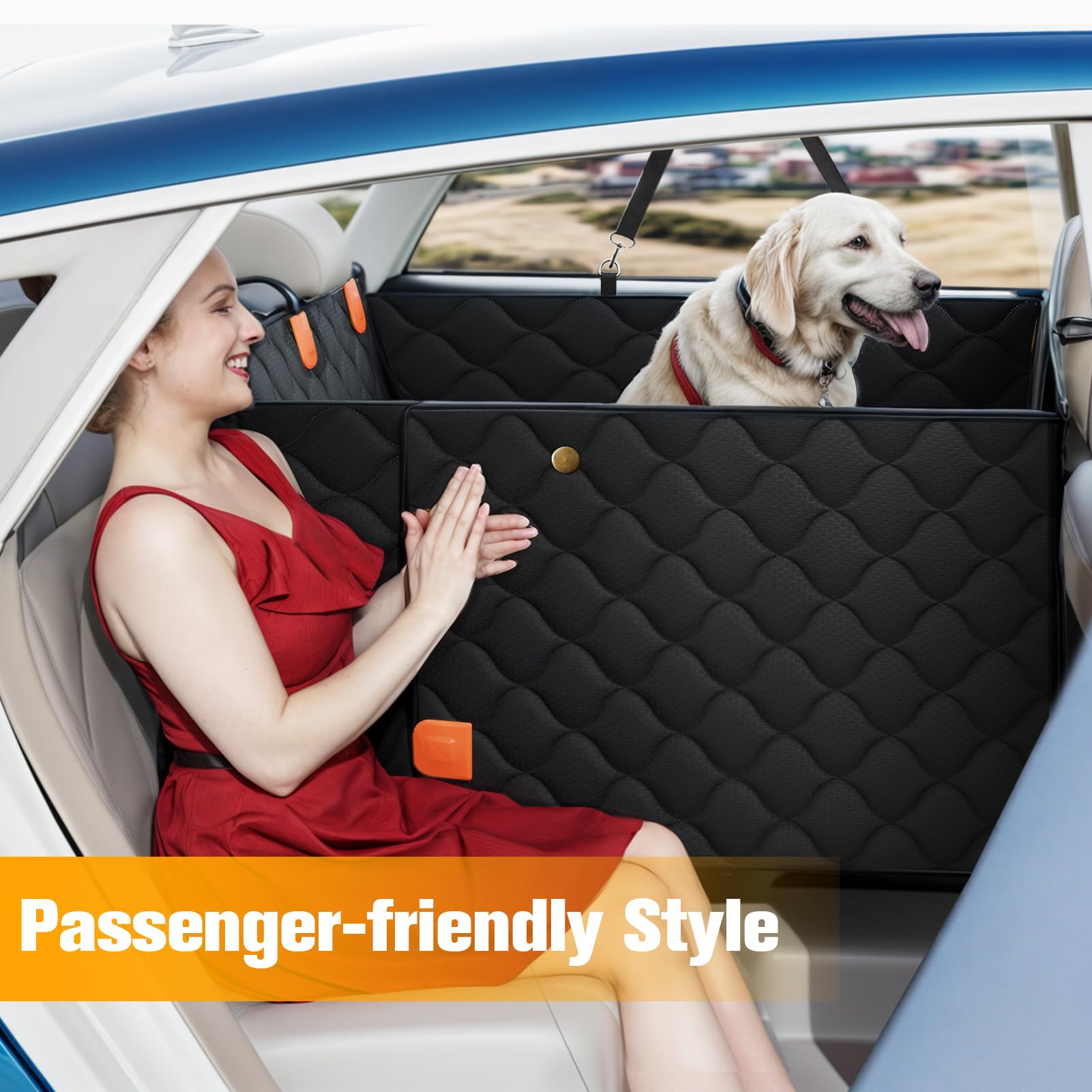PETICON convertible back seat extender folded cover shows 2-in-1 flexibility.