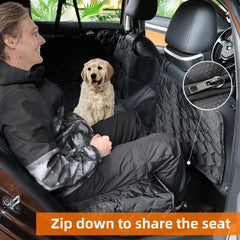 PETICON waterproof dog seat cover with grid coating resists spills and leaks.