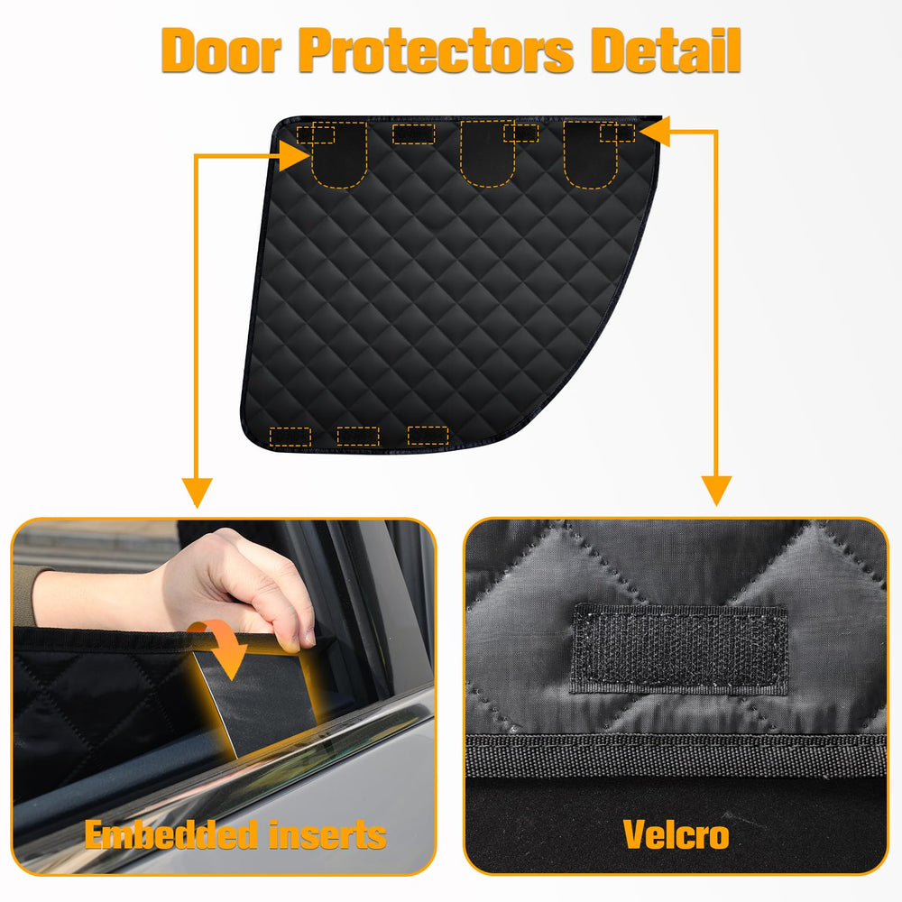 PETICON door protector for Tesla Model Y shields door panels from pet claws.