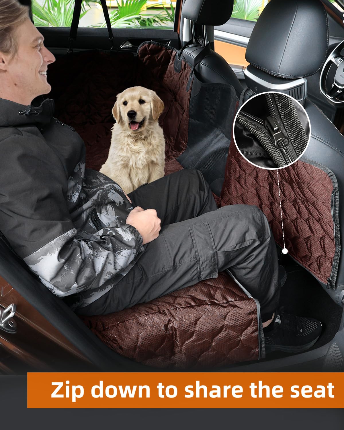 PETICON easy-install seat cover with buckles enables quick setup.